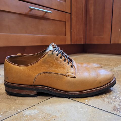 Viberg Derby Shoe in Shinki Camel Latigo Horsehide