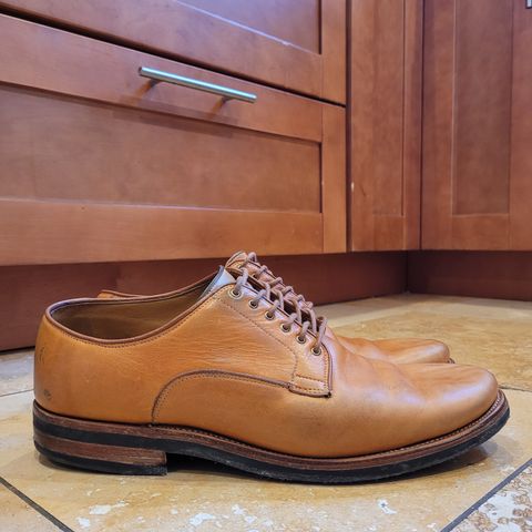 Viberg Derby Shoe in Shinki Camel Latigo Horsehide