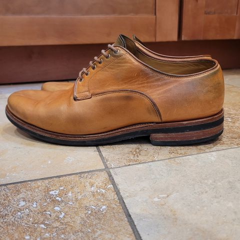 Viberg Derby Shoe in Shinki Camel Latigo Horsehide