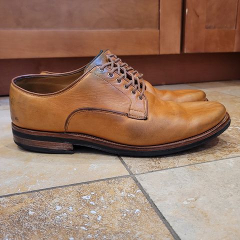 Viberg Derby Shoe in Shinki Camel Latigo Horsehide