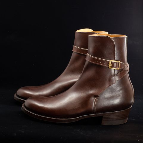 View photo of Clinch Jodhpur Boots in Brown French Calfskin