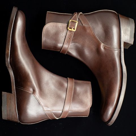 View photo of Clinch Jodhpur Boots in Brown French Calfskin