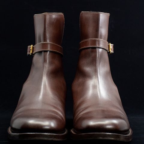 View photo of Clinch Jodhpur Boots in Brown French Calfskin