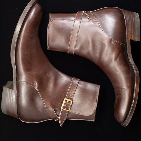 View photo of Clinch Jodhpur Boots in Brown French Calfskin