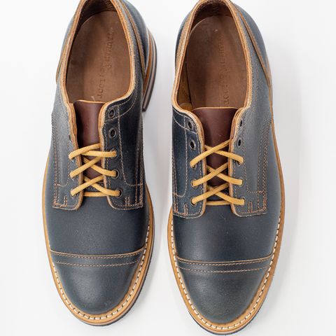 View photo of Truman Derby in Horween Navy Waxed Flesh