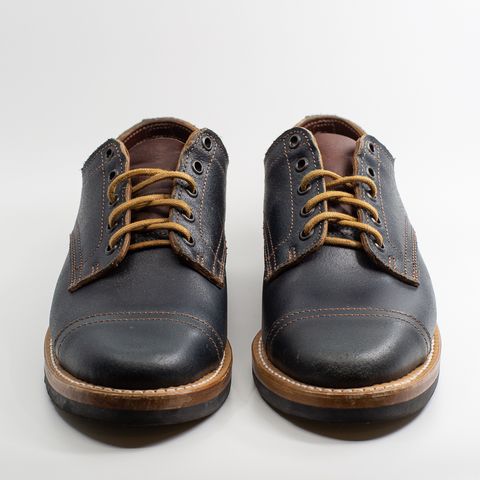 View photo of Truman Derby in Horween Navy Waxed Flesh