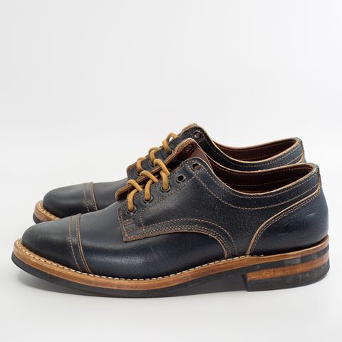 View photo of Truman Derby in Horween Navy Waxed Flesh