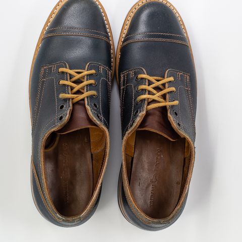 View photo of Truman Derby in Horween Navy Waxed Flesh