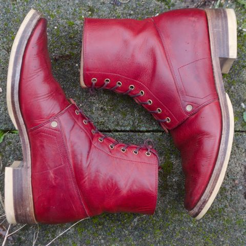 WM1978 French Army Boot in Horween London Bus Red Dublin