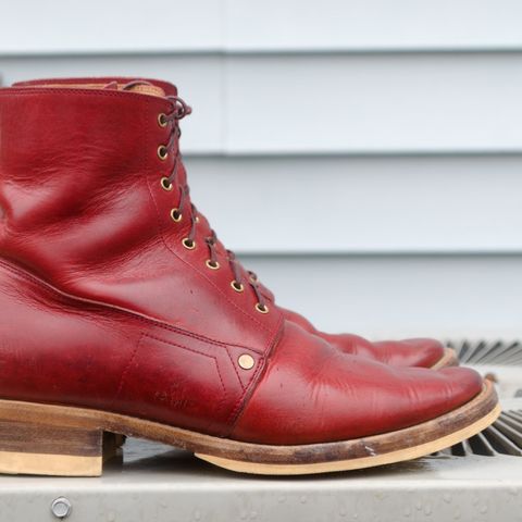WM1978 French Army Boot in Horween London Bus Red Dublin