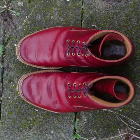 WM1978 French Army Boot in Horween London Bus Red Dublin