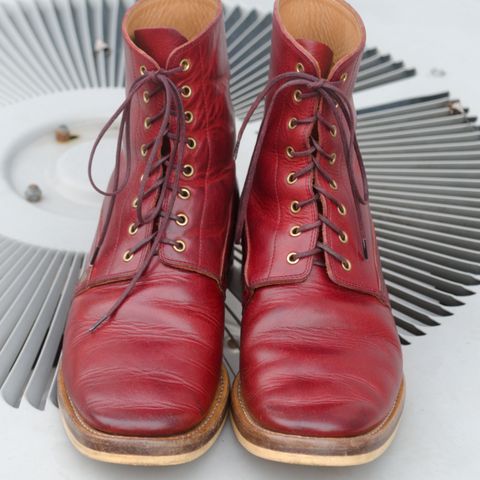 WM1978 French Army Boot in Horween London Bus Red Dublin