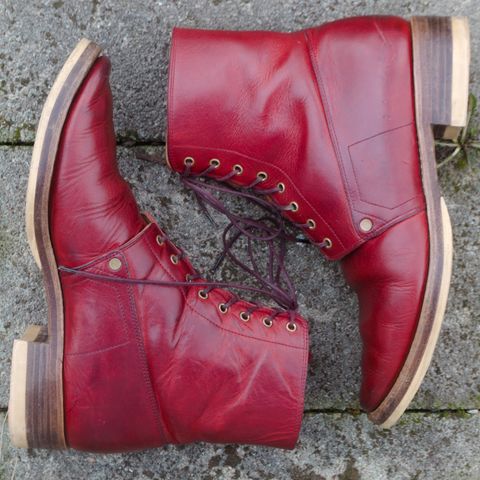 WM1978 French Army Boot in Horween London Bus Red Dublin