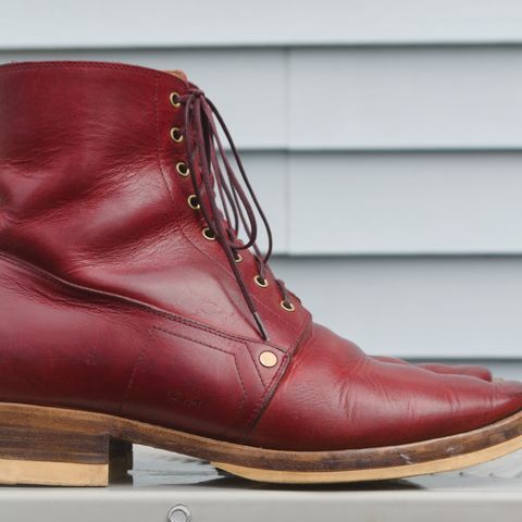 WM1978 French Army Boot in Horween London Bus Red Dublin