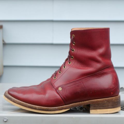 WM1978 French Army Boot in Horween London Bus Red Dublin