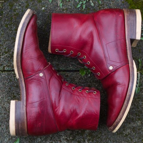 WM1978 French Army Boot in Horween London Bus Red Dublin