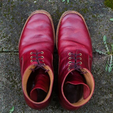 WM1978 French Army Boot in Horween London Bus Red Dublin