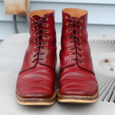 WM1978 French Army Boot in Horween London Bus Red Dublin