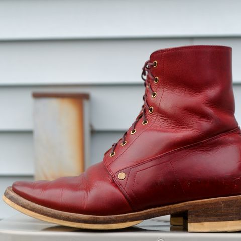 WM1978 French Army Boot in Horween London Bus Red Dublin