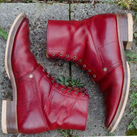 WM1978 French Army Boot in Horween London Bus Red Dublin