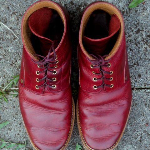 WM1978 French Army Boot in Horween London Bus Red Dublin