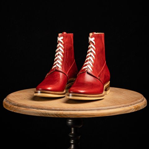 WM1978 French Army Boot in Horween London Bus Red Dublin