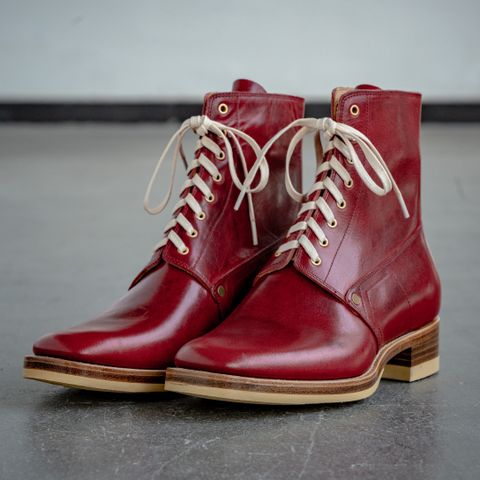 WM1978 French Army Boot in Horween London Bus Red Dublin