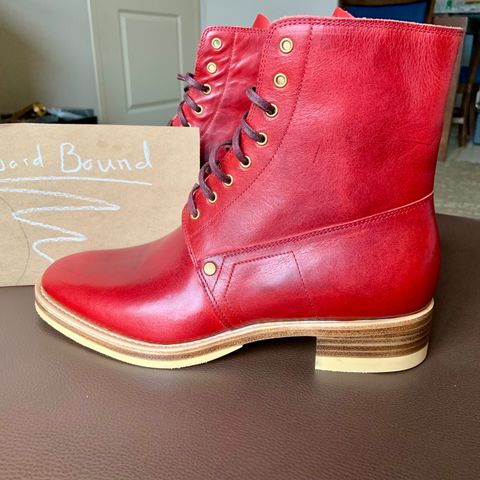 WM1978 French Army Boot in Horween London Bus Red Dublin