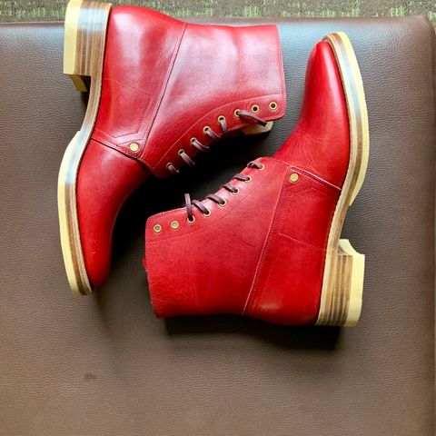 WM1978 French Army Boot in Horween London Bus Red Dublin