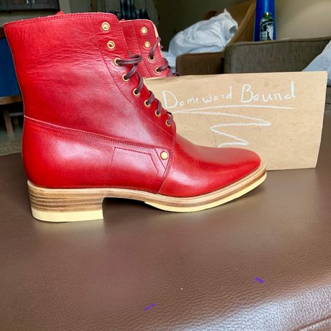 WM1978 French Army Boot in Horween London Bus Red Dublin