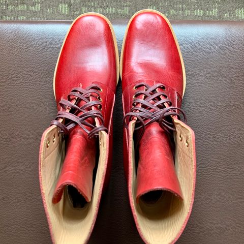 WM1978 French Army Boot in Horween London Bus Red Dublin