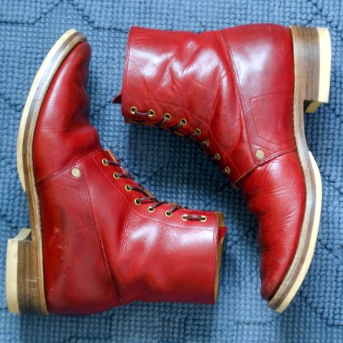 WM1978 French Army Boot in Horween London Bus Red Dublin