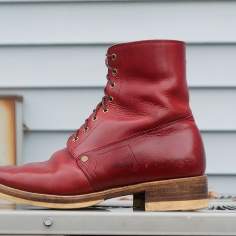 WM1978 French Army Boot in Horween London Bus Red Dublin