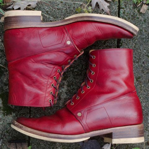 WM1978 French Army Boot in Horween London Bus Red Dublin