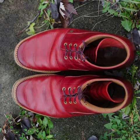 WM1978 French Army Boot in Horween London Bus Red Dublin