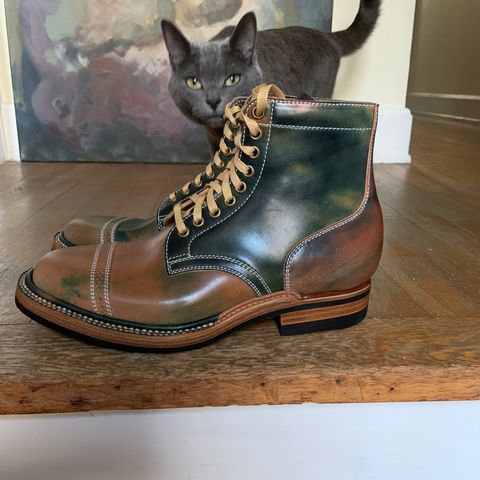 Flame Panda Service Boot in Horween Marbled Black Shell Cordovan