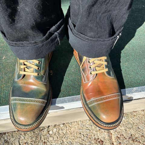 Flame Panda Service Boot in Horween Marbled Black Shell Cordovan