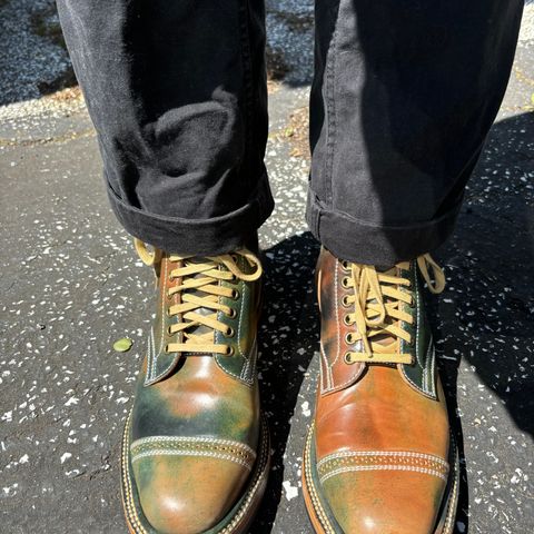 Flame Panda Service Boot in Horween Marbled Black Shell Cordovan