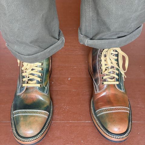 Flame Panda Service Boot in Horween Marbled Black Shell Cordovan
