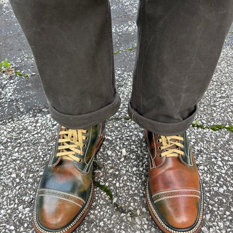 Flame Panda Service Boot in Horween Marbled Black Shell Cordovan