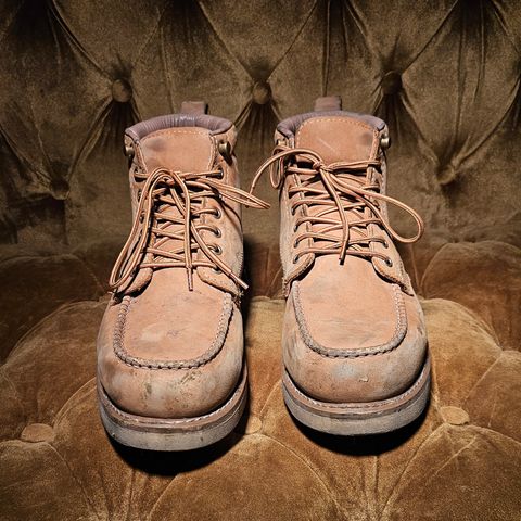 View photo of Golden Fox Golden Fox / 6" Moc Toe Wedge Pro Work Boots in Golden Fox / Nubuck