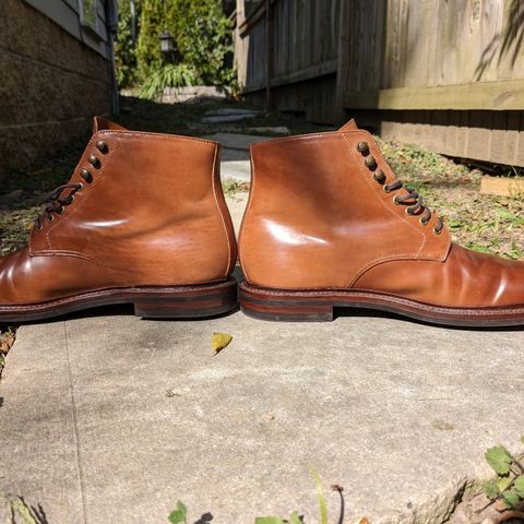 Grant Stone Edward Boot in Horween Honey Glazed Shell Cordovan