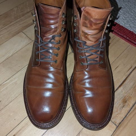 View photo of Grant Stone Edward Boot in Horween Honey Glazed Shell Cordovan