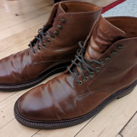 View photo of Grant Stone Edward Boot in Horween Honey Glazed Shell Cordovan