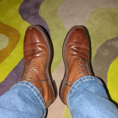 View photo of Grant Stone Edward Boot in Horween Honey Glazed Shell Cordovan