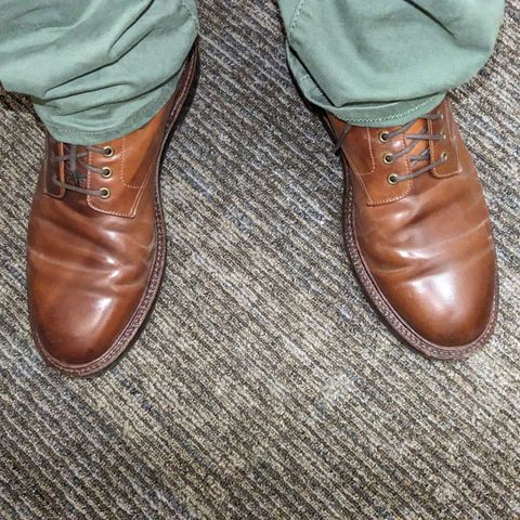 View photo of Grant Stone Edward Boot in Horween Honey Glazed Shell Cordovan