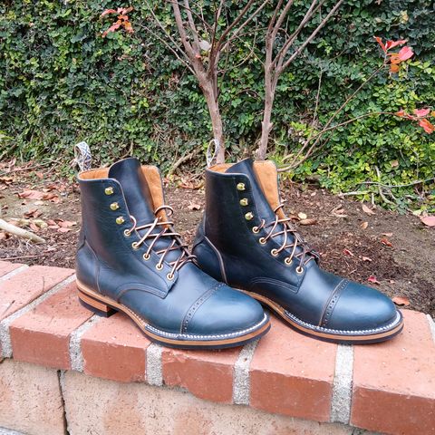 Unmarked DB Hunter Cap Toe in Horween Navy Chromexcel