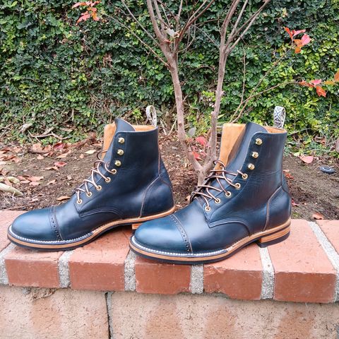 Unmarked DB Hunter Cap Toe in Horween Navy Chromexcel