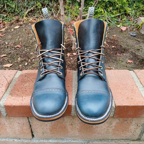 Unmarked DB Hunter Cap Toe in Horween Navy Chromexcel