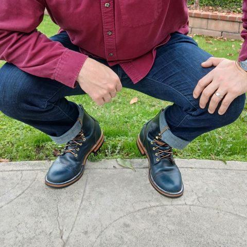 Unmarked DB Hunter Cap Toe in Horween Navy Chromexcel